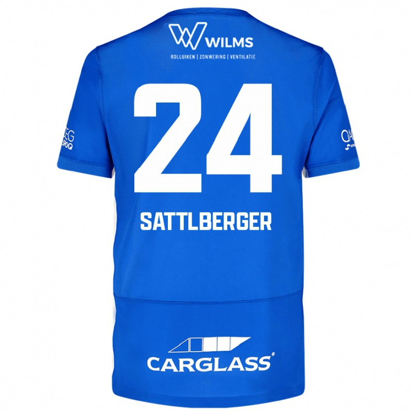 Danxen Kinderen Nikolas Sattlberger #24 Blauw Thuisshirt Thuistenue 2024/25 T-Shirt