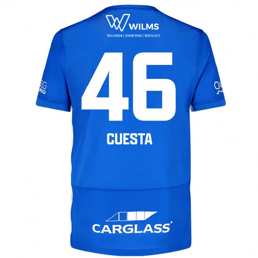 Danxen Kinderen Carlos Cuesta #46 Blauw Thuisshirt Thuistenue 2024/25 T-Shirt