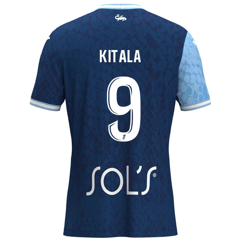 Danxen Kinderen Yann Kitala #9 Hemelsblauw Donkerblauw Thuisshirt Thuistenue 2024/25 T-Shirt