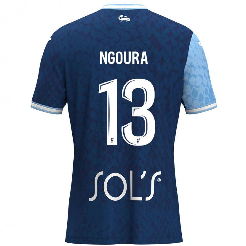 Danxen Kinderen Steve Ngoura #13 Hemelsblauw Donkerblauw Thuisshirt Thuistenue 2024/25 T-Shirt