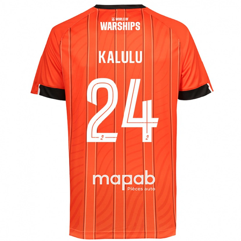 Danxen Kinderen Gédéon Kalulu #24 Oranje Thuisshirt Thuistenue 2024/25 T-Shirt