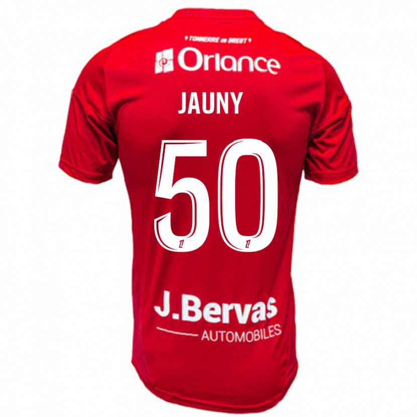 Danxen Kinderen Noah Jauny #50 Rood Wit Thuisshirt Thuistenue 2024/25 T-Shirt