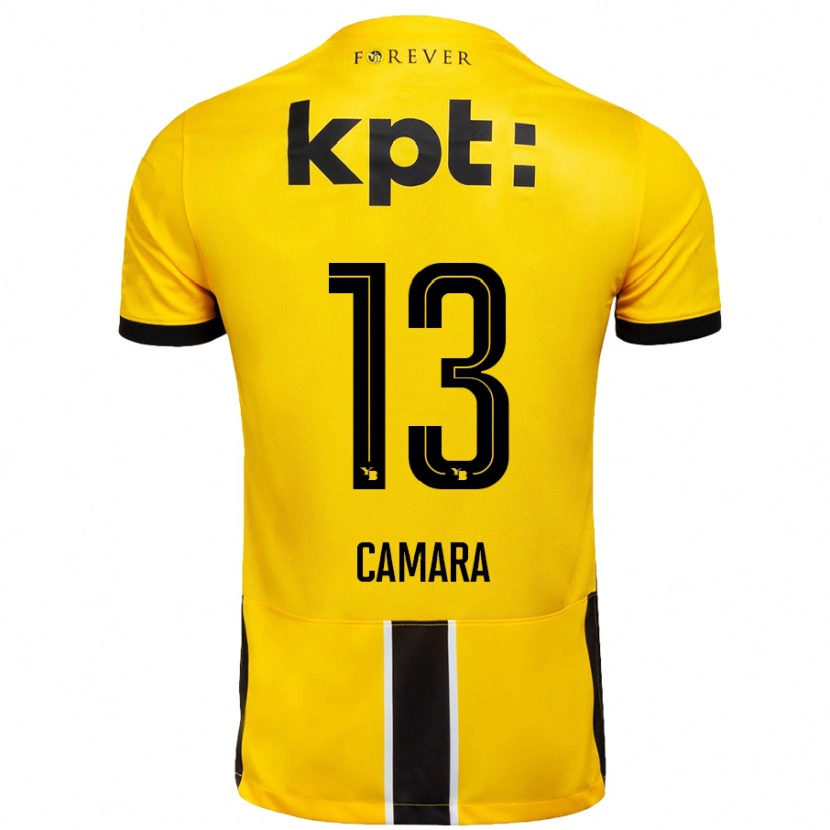 Danxen Kinderen Mohamed Camara #13 Geel Zwart Thuisshirt Thuistenue 2024/25 T-Shirt