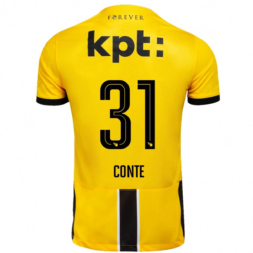 Danxen Kinderen Facinet Conte #31 Geel Zwart Thuisshirt Thuistenue 2024/25 T-Shirt
