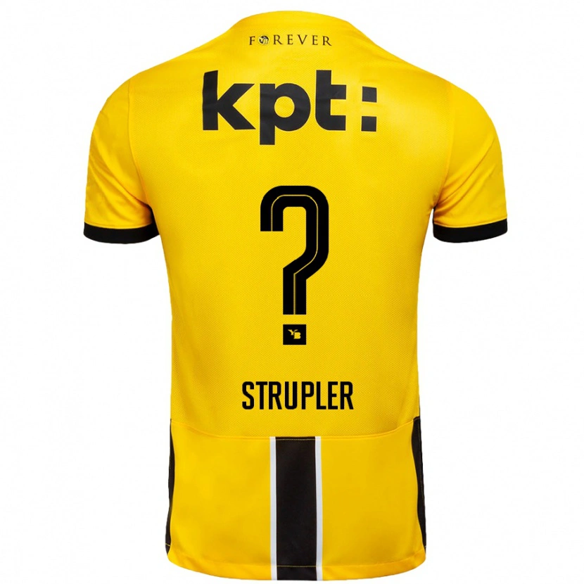 Danxen Kinderen Cedrik Strupler #0 Geel Zwart Thuisshirt Thuistenue 2024/25 T-Shirt