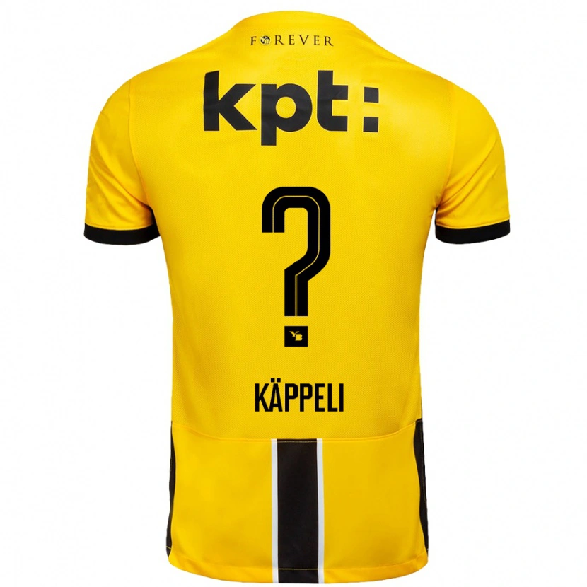 Danxen Kinderen Cuno Käppeli #0 Geel Zwart Thuisshirt Thuistenue 2024/25 T-Shirt