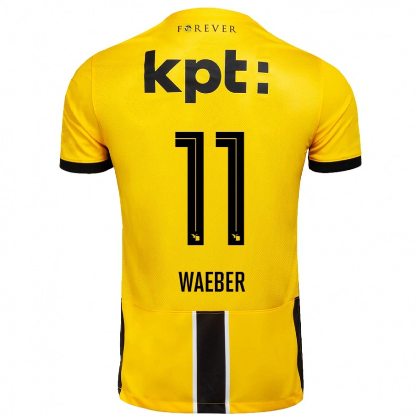 Danxen Kinderen Stéphanie Waeber #11 Geel Zwart Thuisshirt Thuistenue 2024/25 T-Shirt