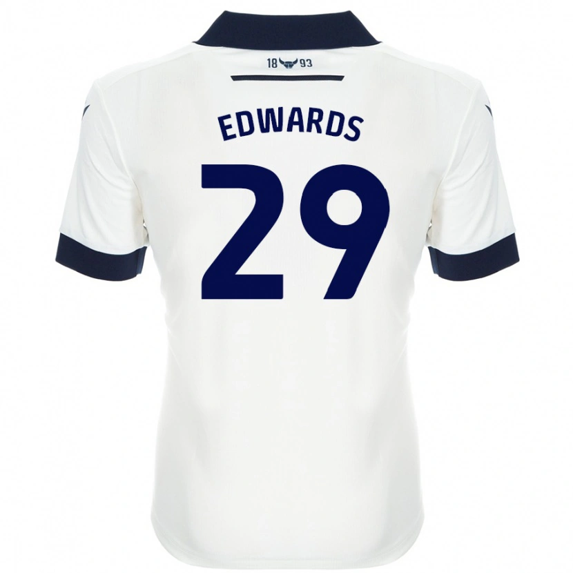 Danxen Kinderen Kyle Edwards #29 Wit Marineblauw Uitshirt Uittenue 2024/25 T-Shirt