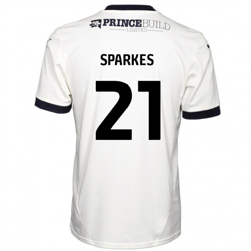 Danxen Kinderen Jack Sparkes #21 Gebroken Wit Zwart Uitshirt Uittenue 2024/25 T-Shirt