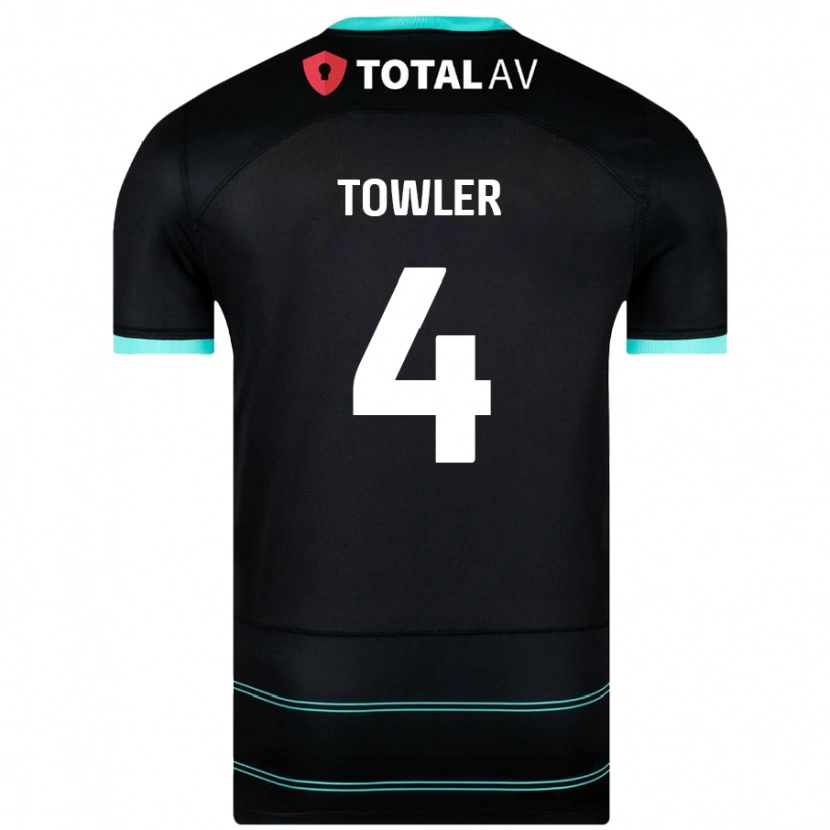 Danxen Kinderen Ryley Towler #4 Zwart Uitshirt Uittenue 2024/25 T-Shirt