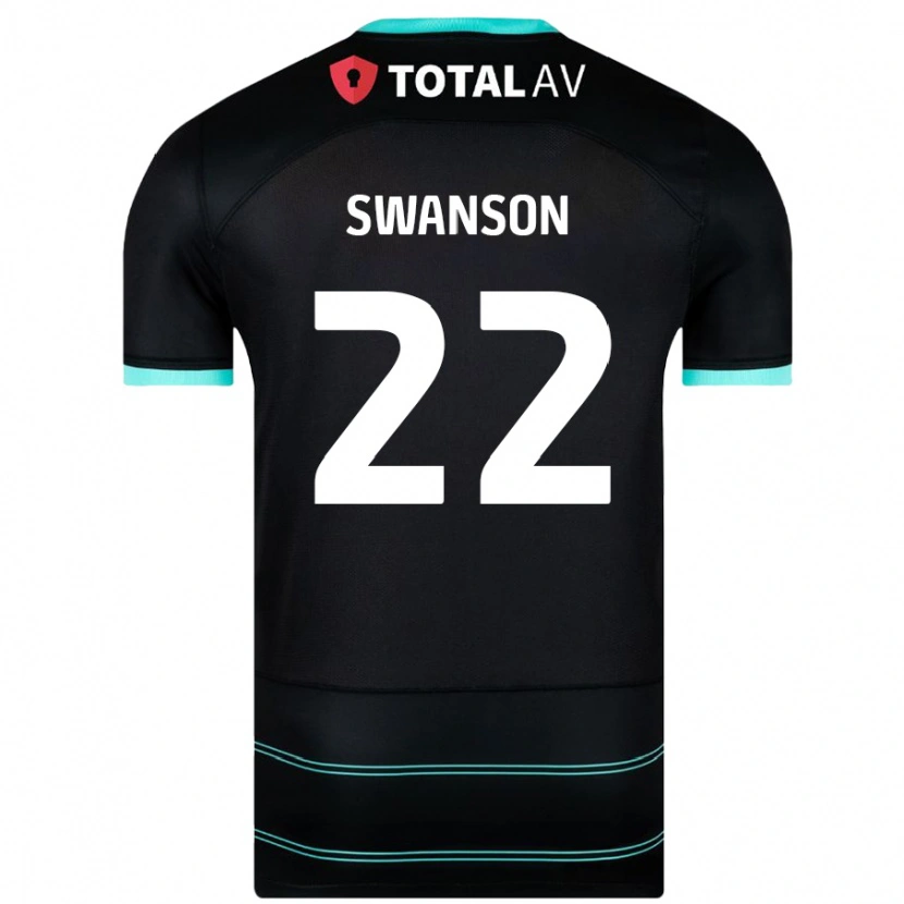 Danxen Kinderen Zak Swanson #22 Zwart Uitshirt Uittenue 2024/25 T-Shirt