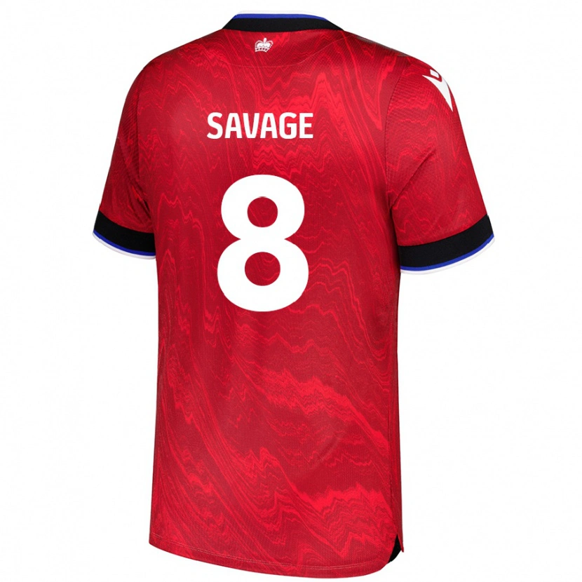 Danxen Kinderen Charlie Savage #8 Rood Zwart Uitshirt Uittenue 2024/25 T-Shirt