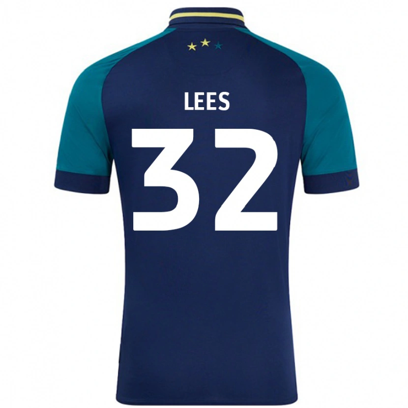 Danxen Kinderen Tom Lees #32 Marineblauw Donkergroen Uitshirt Uittenue 2024/25 T-Shirt
