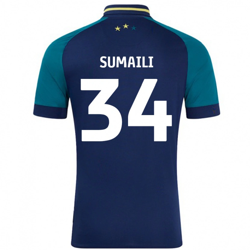 Danxen Kinderen Falone Sumaili #34 Marineblauw Donkergroen Uitshirt Uittenue 2024/25 T-Shirt