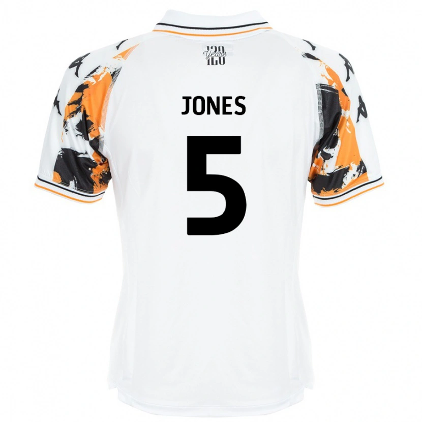 Danxen Kinderen Alfie Jones #5 Wit Uitshirt Uittenue 2024/25 T-Shirt
