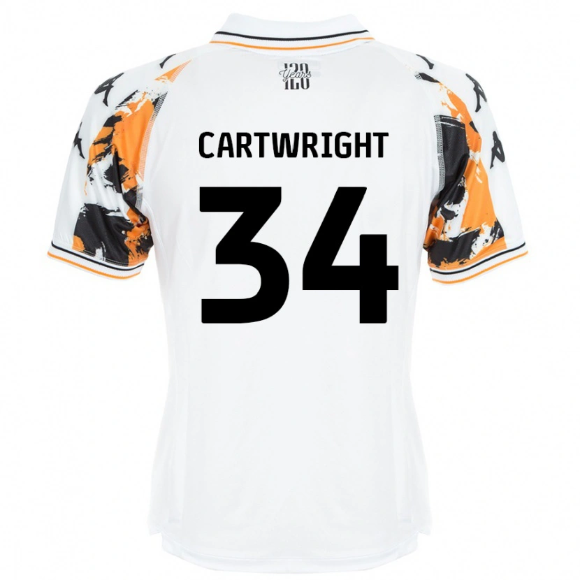 Danxen Kinderen Harvey Cartwright #34 Wit Uitshirt Uittenue 2024/25 T-Shirt