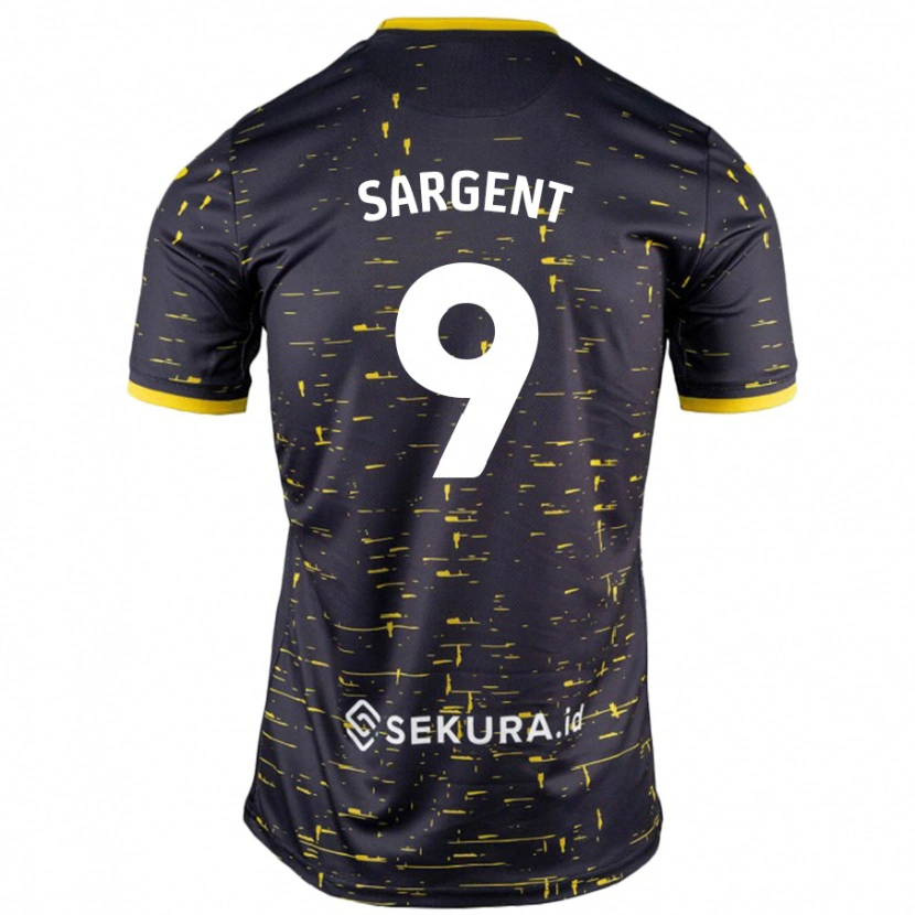 Danxen Kinderen Josh Sargent #9 Zwart Geel Uitshirt Uittenue 2024/25 T-Shirt