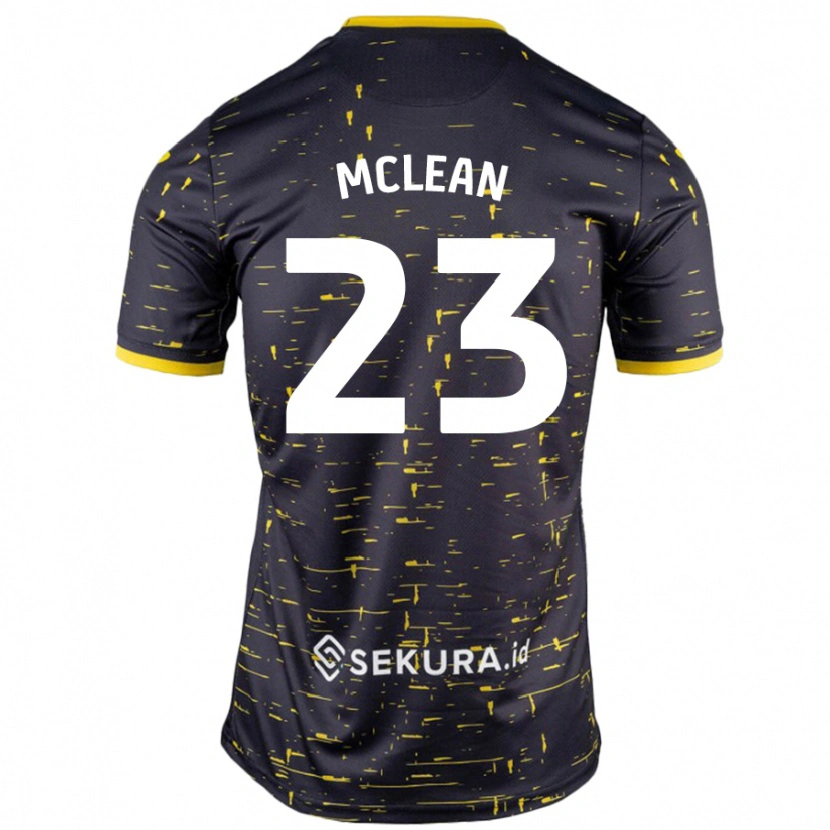 Danxen Kinderen Kenny Mclean #23 Zwart Geel Uitshirt Uittenue 2024/25 T-Shirt