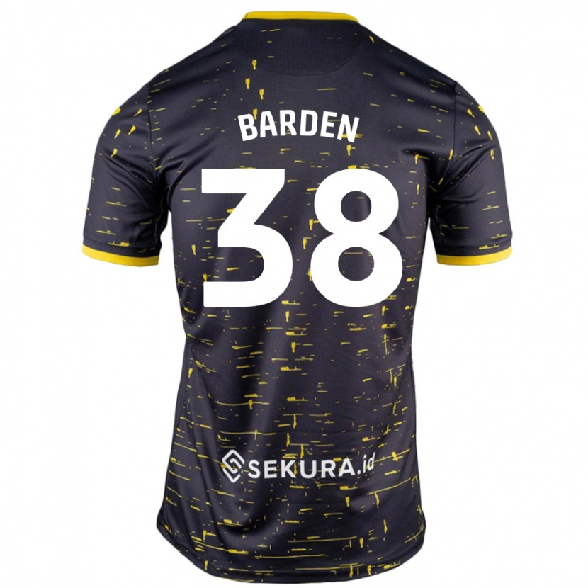 Danxen Kinderen Daniel Barden #38 Zwart Geel Uitshirt Uittenue 2024/25 T-Shirt
