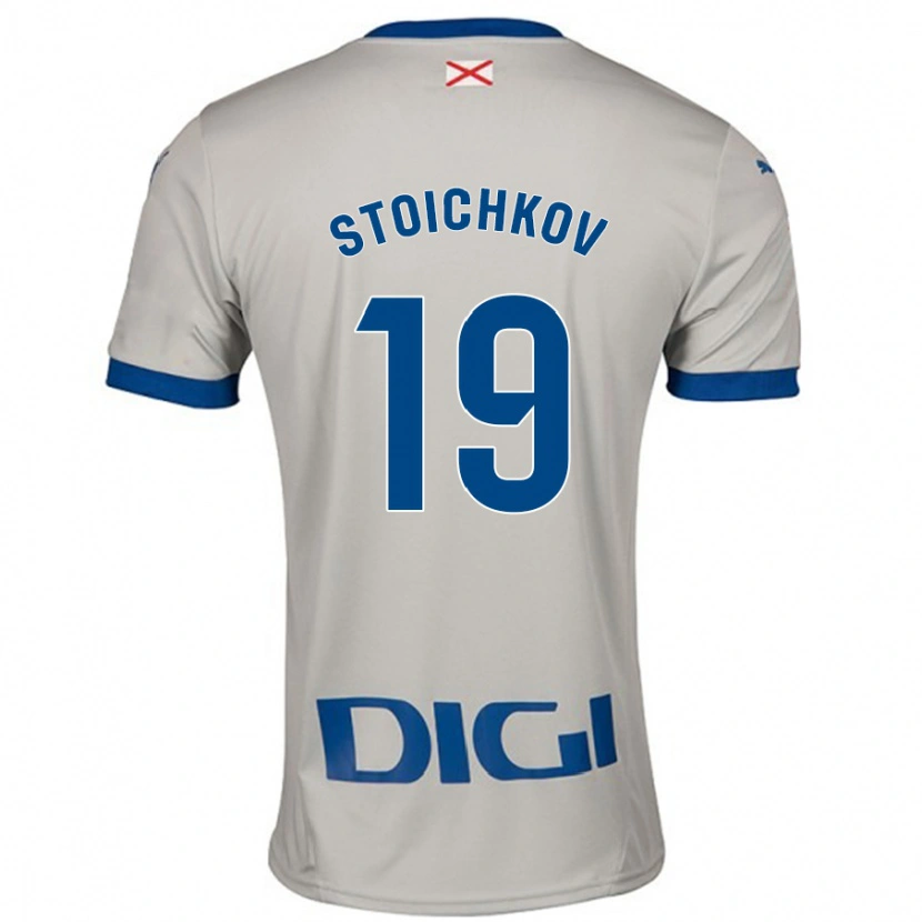 Danxen Kinderen Stoichkov #19 Lichtgrijs Uitshirt Uittenue 2024/25 T-Shirt