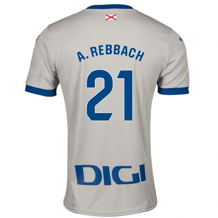Danxen Kinderen Abde Rebbach #21 Lichtgrijs Uitshirt Uittenue 2024/25 T-Shirt