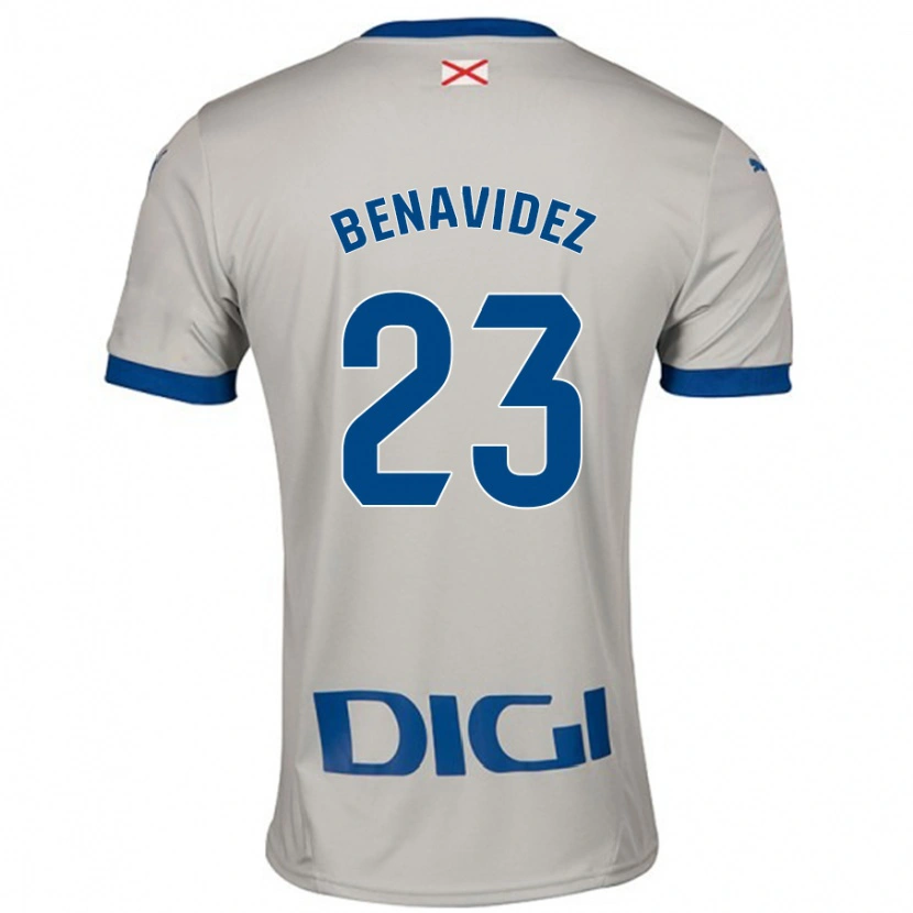 Danxen Kinderen Carlos Benavidez #23 Lichtgrijs Uitshirt Uittenue 2024/25 T-Shirt