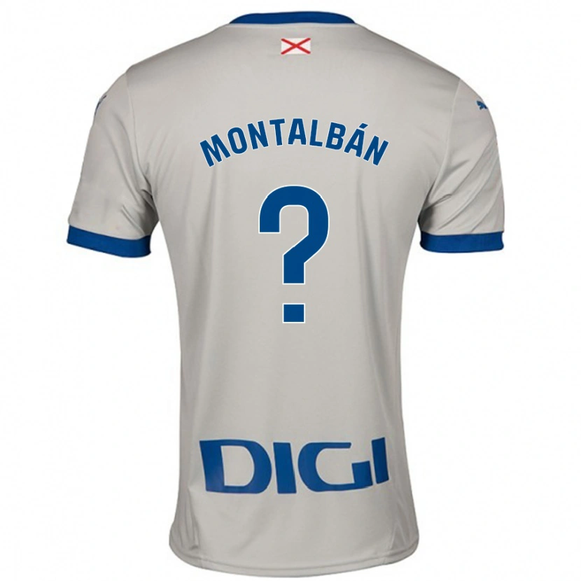 Danxen Kinderen Enrique Montalbán #0 Lichtgrijs Uitshirt Uittenue 2024/25 T-Shirt