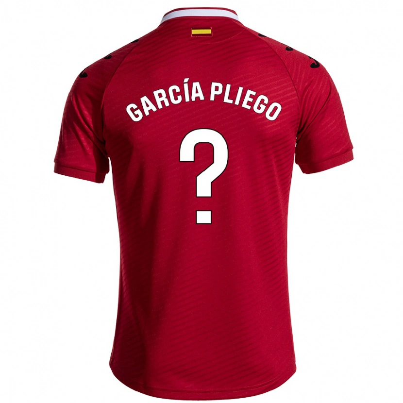 Danxen Kinderen Hugo García Pliego #0 Donkerrood Uitshirt Uittenue 2024/25 T-Shirt