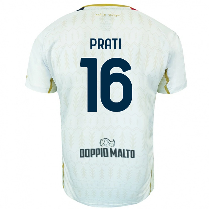 Danxen Kinderen Matteo Prati #16 Wit Uitshirt Uittenue 2024/25 T-Shirt