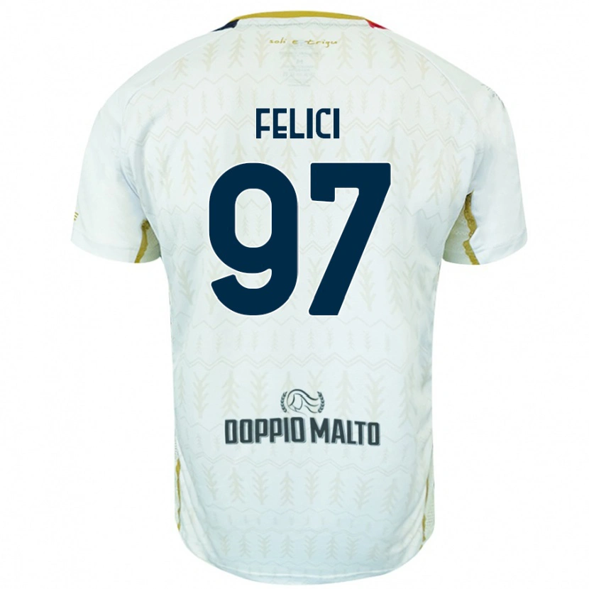 Danxen Kinderen Mattia Felici #97 Wit Uitshirt Uittenue 2024/25 T-Shirt