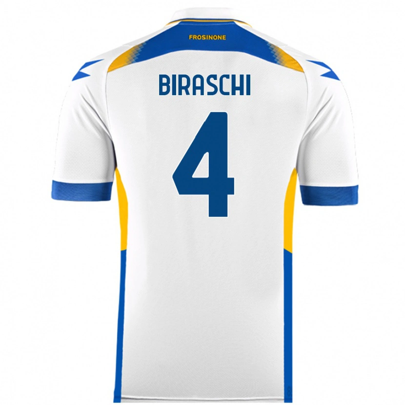 Danxen Kinderen Davide Biraschi #4 Wit Uitshirt Uittenue 2024/25 T-Shirt
