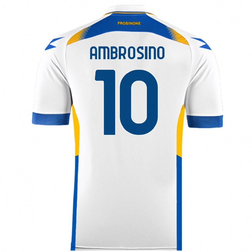 Danxen Kinderen Giuseppe Ambrosino #10 Wit Uitshirt Uittenue 2024/25 T-Shirt