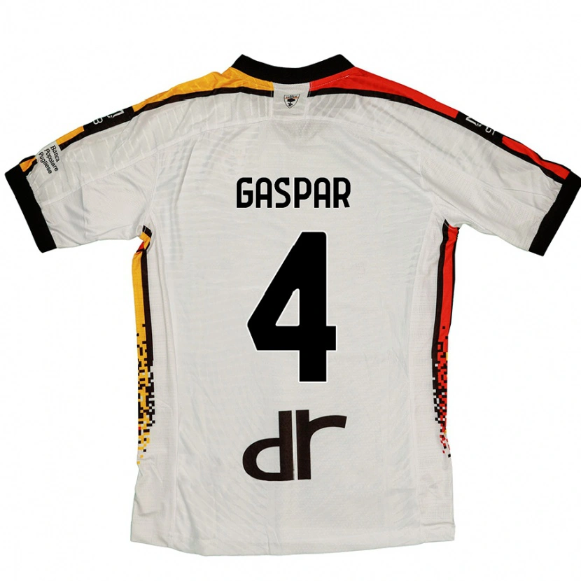 Danxen Kinderen Kialonda Gaspar #4 Wit Zwart Uitshirt Uittenue 2024/25 T-Shirt