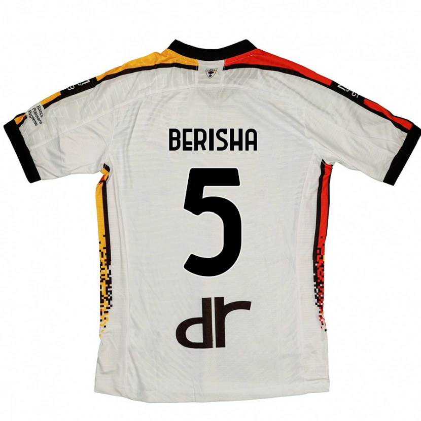 Danxen Kinderen Medon Berisha #5 Wit Zwart Uitshirt Uittenue 2024/25 T-Shirt