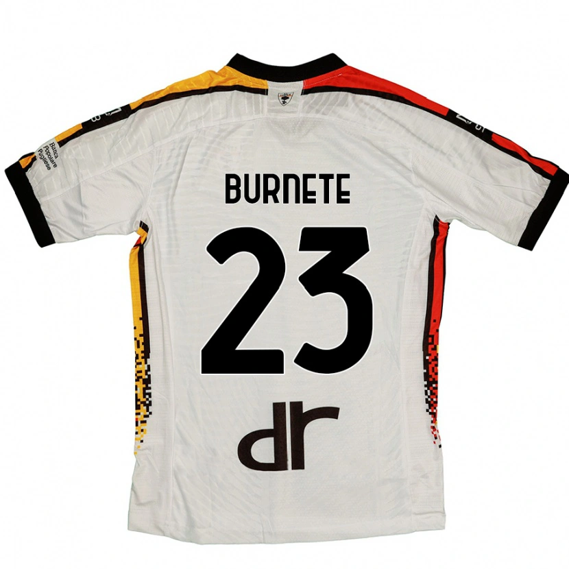 Danxen Kinderen Rareș Burnete #23 Wit Zwart Uitshirt Uittenue 2024/25 T-Shirt