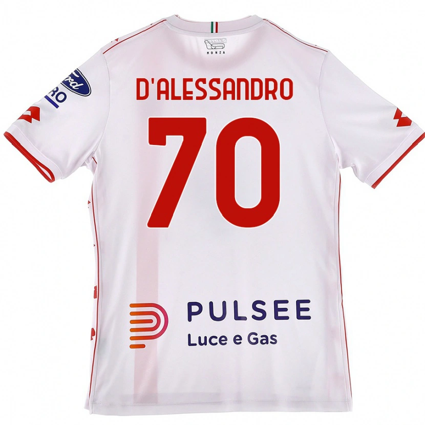 Danxen Kinderen Marco D'alessandro #70 Wit Rood Uitshirt Uittenue 2024/25 T-Shirt