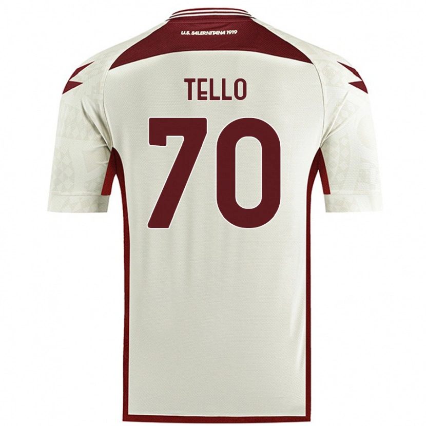 Danxen Kinderen Andrés Tello #70 Crèmekleur Uitshirt Uittenue 2024/25 T-Shirt