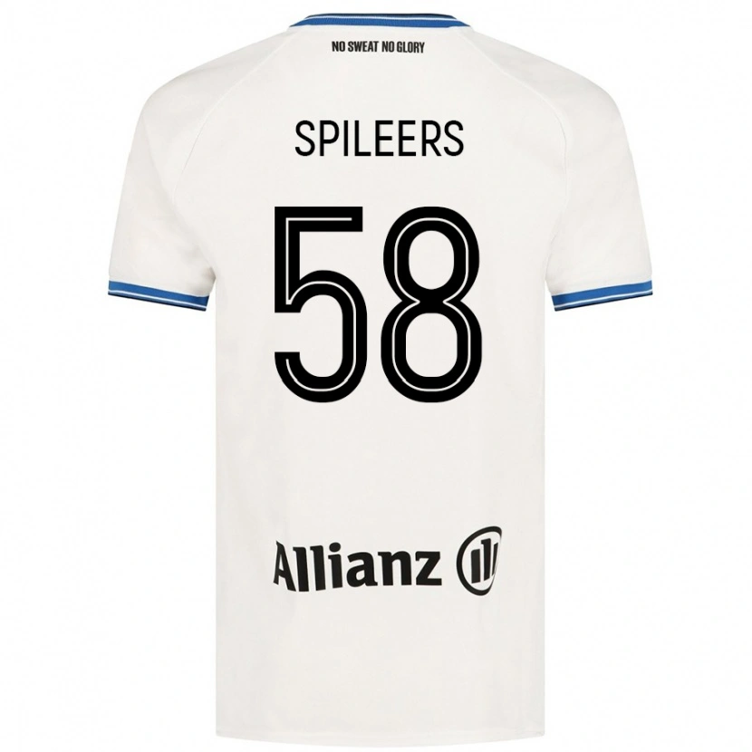 Danxen Kinderen Jorne Spileers #58 Wit Uitshirt Uittenue 2024/25 T-Shirt
