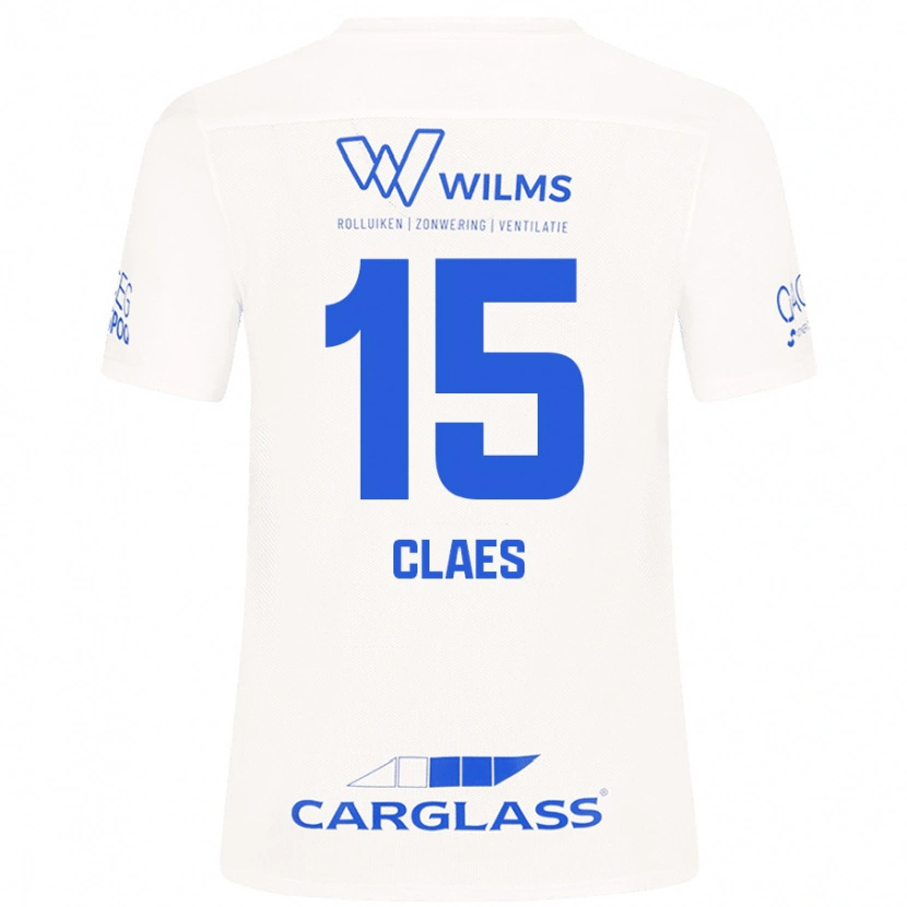 Danxen Kinderen Thomas Claes #15 Wit Uitshirt Uittenue 2024/25 T-Shirt
