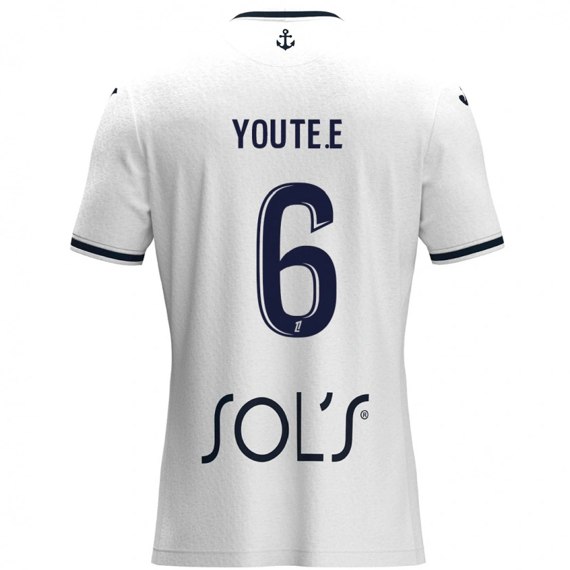 Danxen Kinderen Étienne Youté Kinkoué #6 Wit Donkerblauw Uitshirt Uittenue 2024/25 T-Shirt