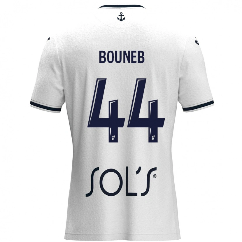 Danxen Kinderen Ismaïl Bouneb #44 Wit Donkerblauw Uitshirt Uittenue 2024/25 T-Shirt