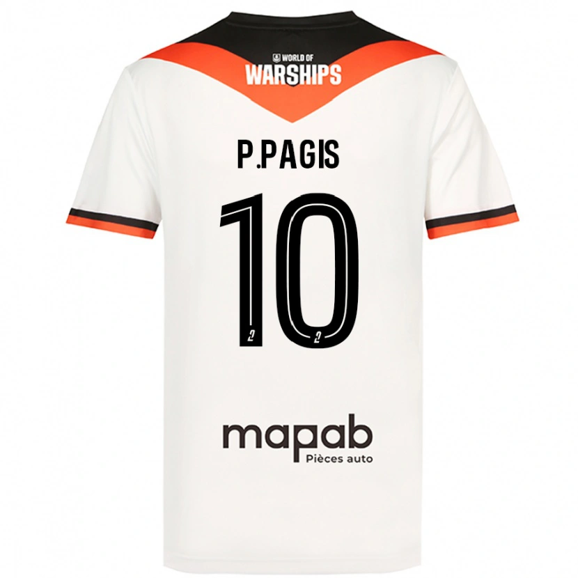 Danxen Kinderen Pablo Pagis #10 Wit Uitshirt Uittenue 2024/25 T-Shirt