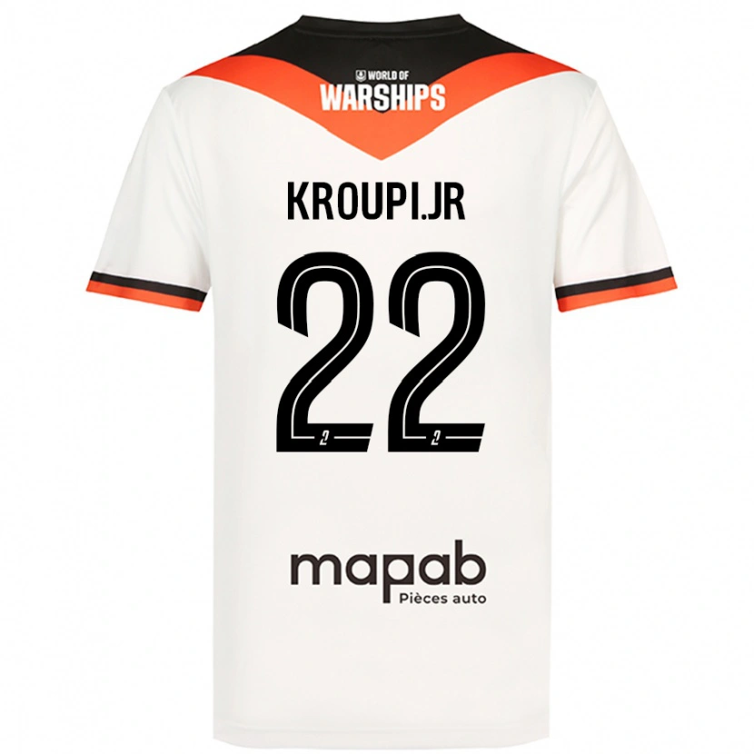 Danxen Kinderen Eli Junior Kroupi #22 Wit Uitshirt Uittenue 2024/25 T-Shirt