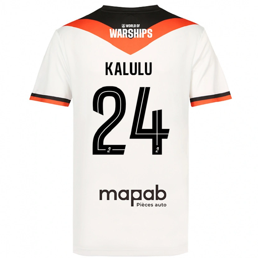 Danxen Kinderen Gédéon Kalulu #24 Wit Uitshirt Uittenue 2024/25 T-Shirt