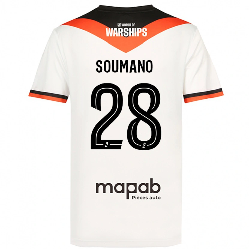 Danxen Kinderen Sambou Soumano #28 Wit Uitshirt Uittenue 2024/25 T-Shirt