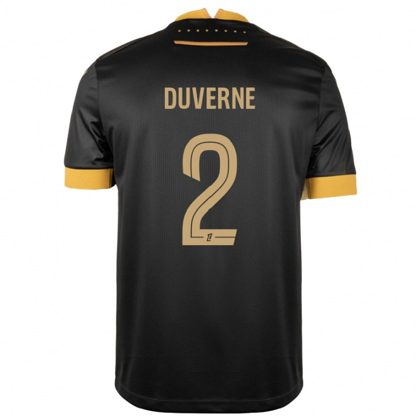 Danxen Kinderen Jean-Kévin Duverne #2 Zwart Bruin Uitshirt Uittenue 2024/25 T-Shirt