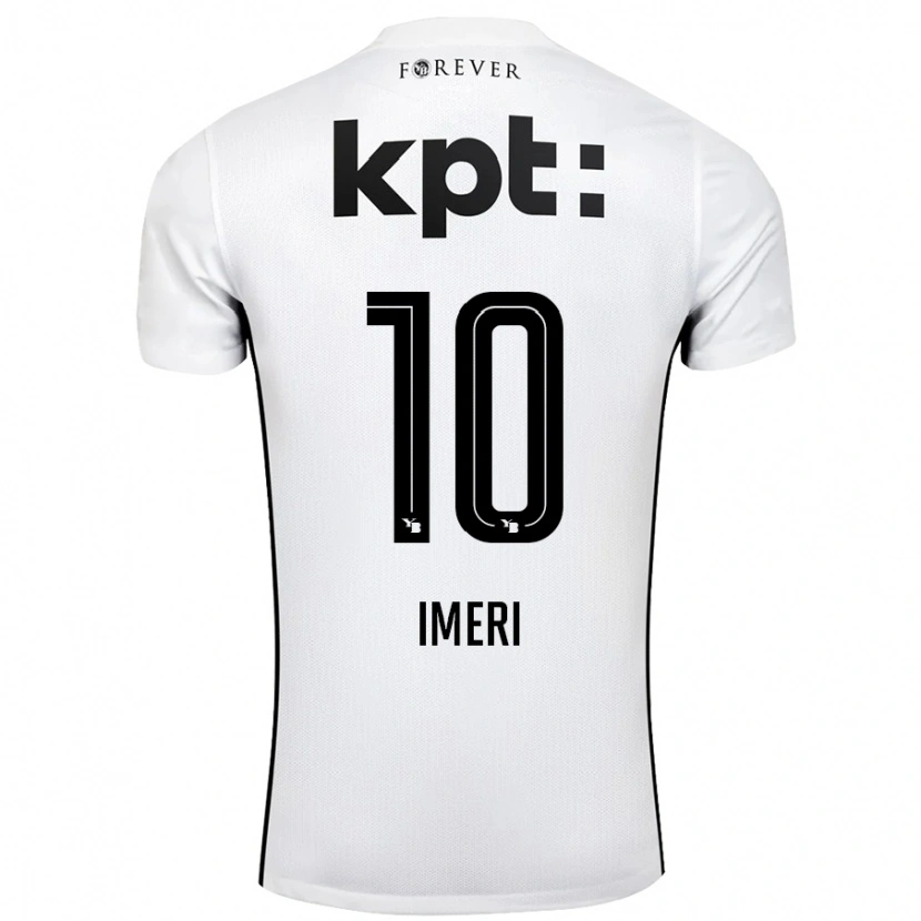 Danxen Kinderen Kastriot Imeri #10 Wit Zwart Uitshirt Uittenue 2024/25 T-Shirt