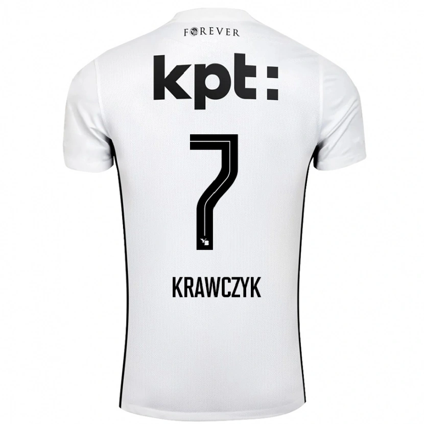 Danxen Kinderen Caroline Krawczyk #7 Wit Zwart Uitshirt Uittenue 2024/25 T-Shirt