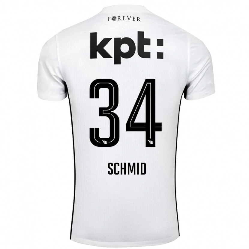 Danxen Kinderen Céline Schmid #34 Wit Zwart Uitshirt Uittenue 2024/25 T-Shirt