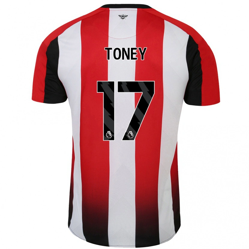 Danxen Heren Ivan Toney #17 Rood Wit Thuisshirt Thuistenue 2024/25 T-Shirt